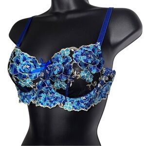 Fairy Strappy Floral‎ Lace Balconette Bra Bralette with Underwire